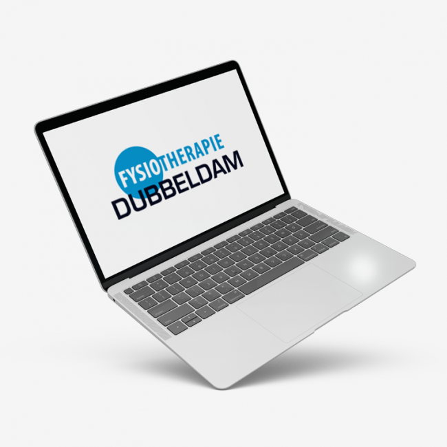 Fysiotherapie Dubbeldam logo in een laptop