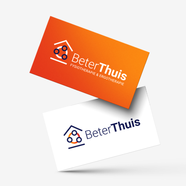 Mockup van de visitekaartjes van Beter Thuis