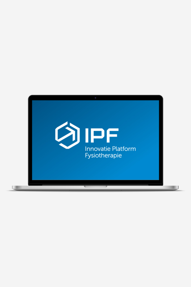 Mockup van een laptop met het logo van IPF