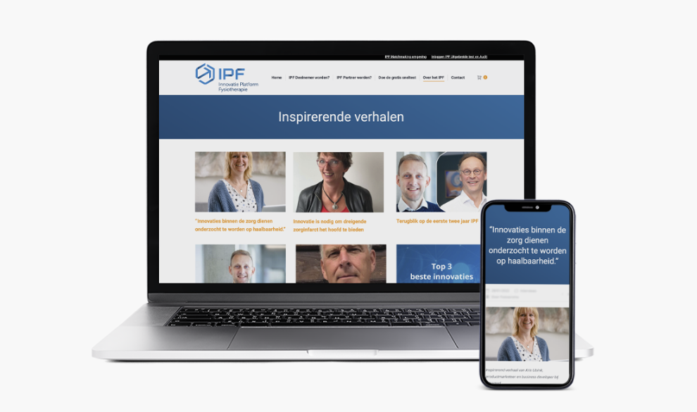 Mockup van de interviews van Innovatie Platform Fysiotherapie